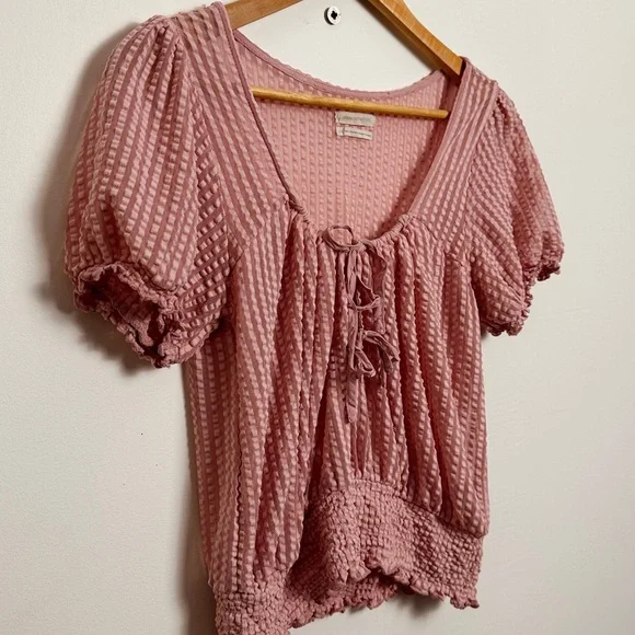 Urban Outfitters Peasant style cropped top - dusty pink - polyester  - L - Picture 6 of 10